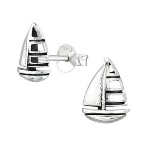 Sterling Silver Tiny Stud Sailboat Earrings